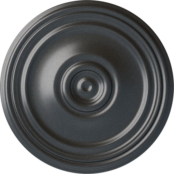 Ekena Millwork Reece Ceiling Medallion (Fits Canopies up to 6 3/4"), Hand-Painted Pewter, 21"OD x 1 1/4"P CM21REPES - main